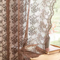 YJ YANJUN Vintage Lace Curtains 63 Inch Length-Victorian Floral Brown Sheer by YJYANJUN