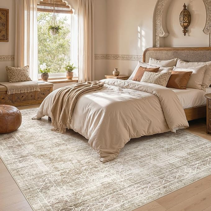 cotiled Boho 10x12 Area Rug for Living Room: Large Moroccan Washable Rug | - Image 4