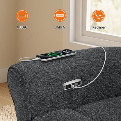 MCombo 87.8" Wall Hugger Power Reclining Sofa, 3-Seat Triple Recliner Couch - Image 10