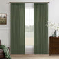 Green Linen Pinch Pleated Semi Sheer Curtains by Twodrapes
