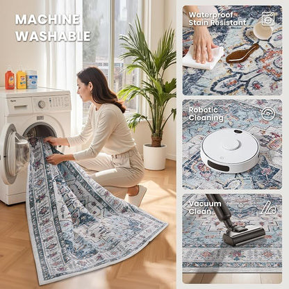 6x9 Area Rugs for Living Room, Large Washable Rug, Dining Room, Low Pile - Image 5