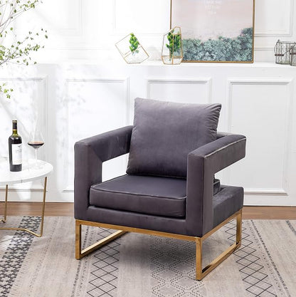 Roundhill Furniture Lenola Upholstered Accent Arm Chair - Image 2