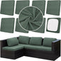 8Pcs Outdoor Cushion Covers, Elastic Patio Cushion Covers | Washable, by dreahoteztil