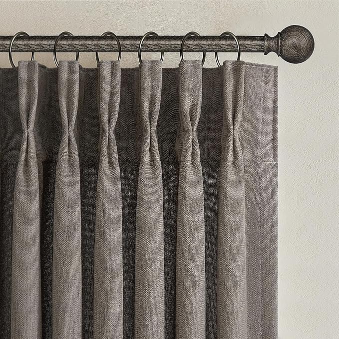 Memory Trained Pinch Pleated Flax Linen 102 Inch Extra Long Curtains - Image 2