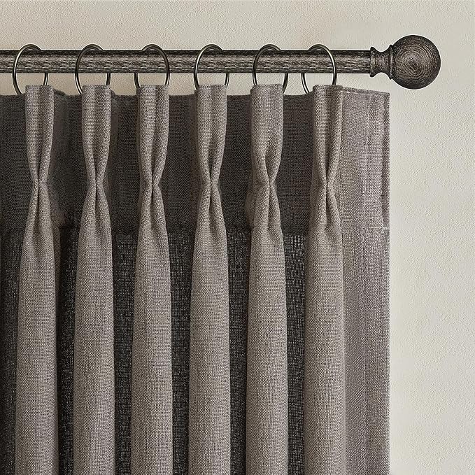 Pleated Chocolate Tart Natural Linen Curtains 96 Inches Long - Image 2