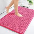 Arotive Luxury Chenille Bathroom Rug Mat, Extra Soft Thick Absorbent Shaggy Bath Rugs, Non-Slip Machine Wash Dry, Plush Bath Mats for Bathroom, Shower and Tub, 36x24, Deep Pink
