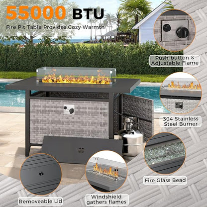 14-Seat Outdoor Wicker Patio Furniture Set - Image 8