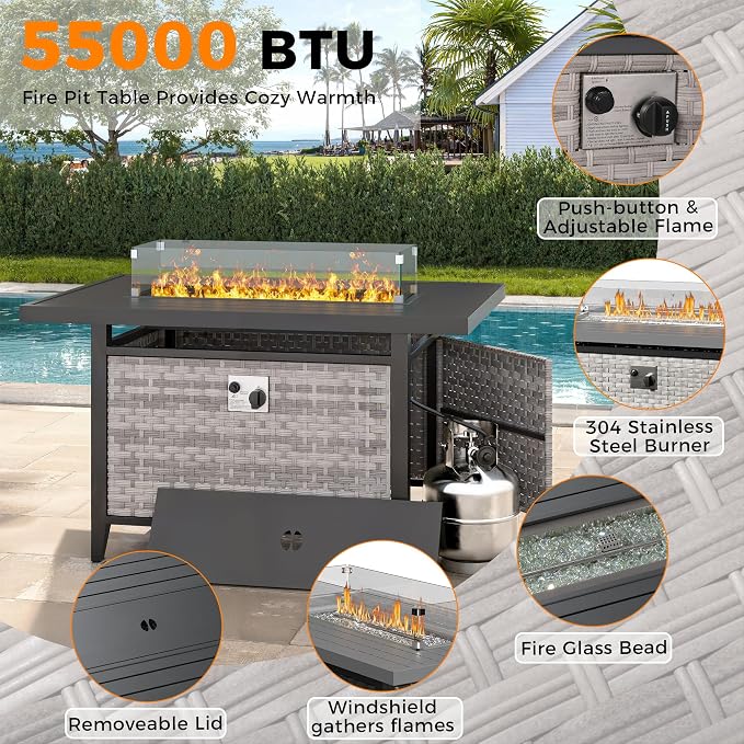 10-Seat Outdoor Wicker Patio Furniture Set - Image 8