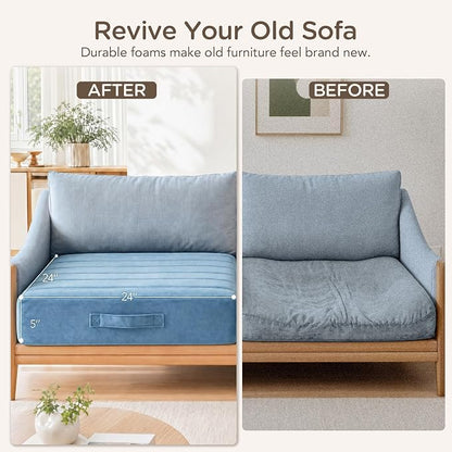 Codi Thick Replacement Couch Cushions 2 Sets, Upholstery Foam - Image 3