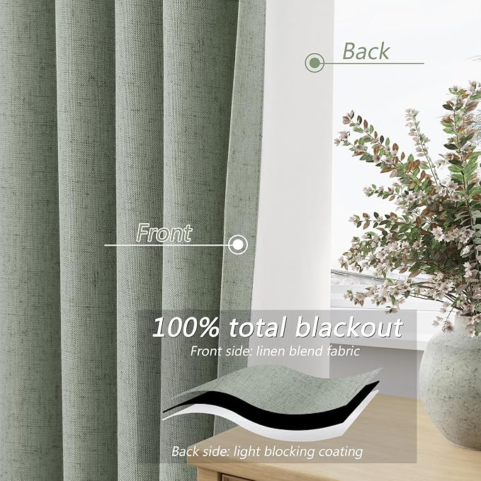 Desert Sage 100% Blackout Curtains 84 Inch Length 2 Panels Set - Image 4