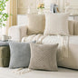 Set of 4 Neutral Decorative Throw Pillow Covers 22x22 Inch Corduroy Pillow by Cozoomy
