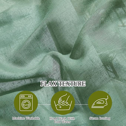 NICETOWN Linen Textured Semi Sheer Curtains, Eyelet Top Bedroom Window Privacy - Image 4