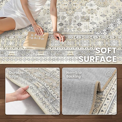 2'6 x 16' Runner Rug Non Slip, Washable Kitchen Rugs, Living Room, Extra Long - Image 5