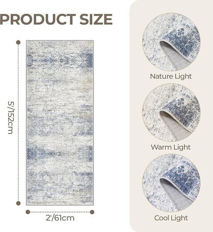 2x5 Rug Runners for Hallways Non Slip, Kitchen Rugs, Nursery Room, Soft Runner - Image 2