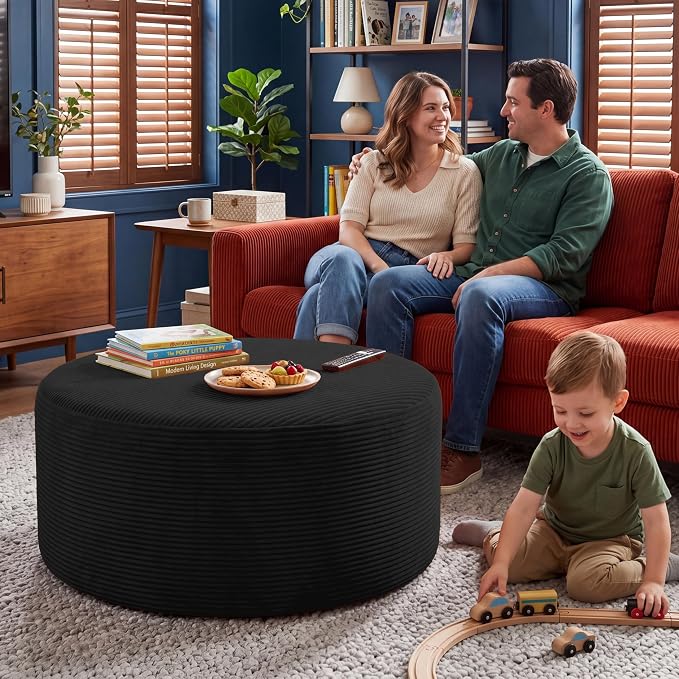 BSHOMGI Round Coffee Table Ottoman - Image 9