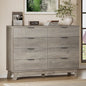BORNOON 53" Tall Dresser for Bedroom, 8-Drawer Fluted Chest of Drawers by BORNOON