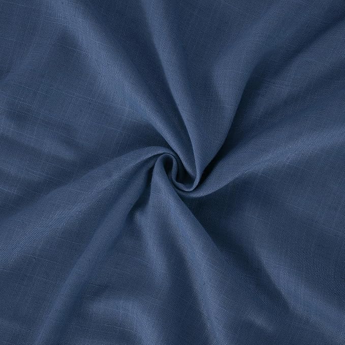 BGment Navy Blue Linen Curtains 63 Inch Length - Image 8