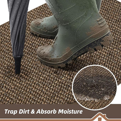 BEQHAUSE Dirt Trapper Door Mat 36" x 60" Half Circle Non Slip Rugs, Absorbent - Image 4