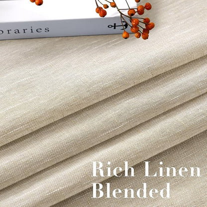 H.VERSAILTEX Linen Curtains Natural Linen Semi-Sheer Curtains 2 Panels Nickel - Image 4