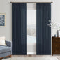 Modern Pinch Pleated Linen Navy Blue Semi Sheer Curtains by Twodrapes