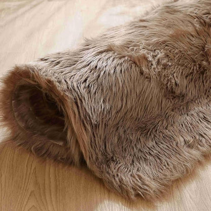 Goolela Beige Area Rug 6x9 Light Brown Fluffy Fuzzy Sheepskin Rug - Image 6