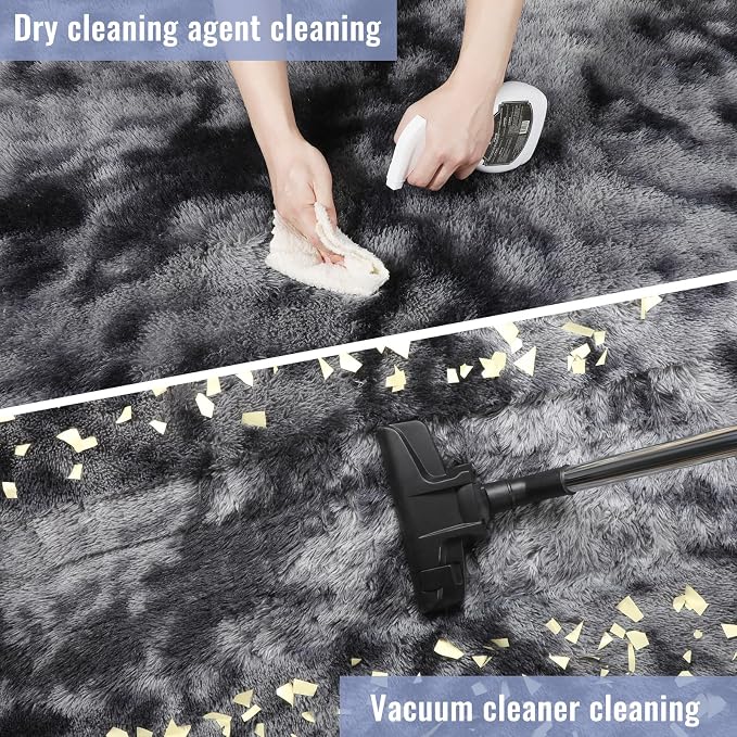 Area Rugs 9x12 Living Room, Large Dark Grey Shag Rugs - Image 6
