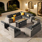 ovios 13 Pieces Patio Furniture Set, Outdoor Wicker Sectional Sofa by OVIOS