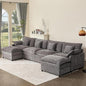 GOSUHI 142.5" U Shaped Couch, Modular Sectional Sofa, 3-Seater Comfy Cloud Couch by GOSUHI