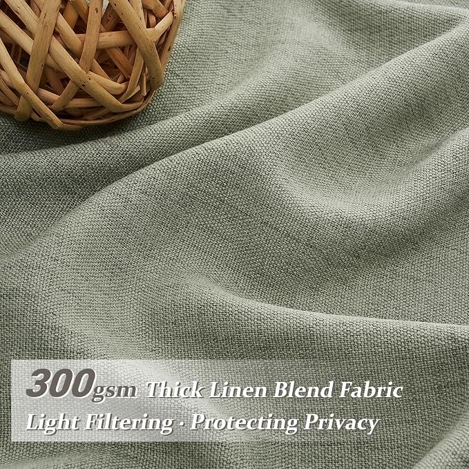 Sage Green Light Filtering Viral Sheer Curtains 90 Inches Long - Image 3