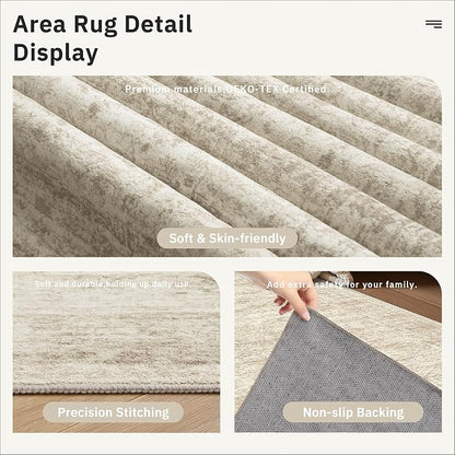 Soalmost Washable Runner Rug 2'6"x8' Kitchen Hallway Runners Beige | Soft - Image 7