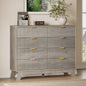 BORNOON Fluted 8 Drawer Tall Dresser, 47.2" Wide Modern Boho Chest of Drawers by BORNOON