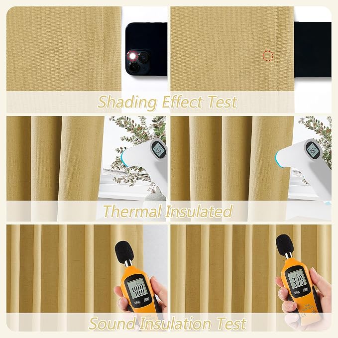 100% Blackout Curtains 102 Inch Length 2 Panels Set - Image 5