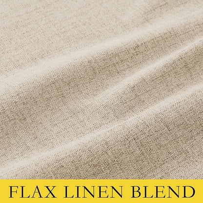 NICETOWN 100% Blackout Beige Linen Curtains 90" Length - Image 6