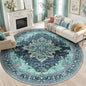 RELEANY Washable Area Rug, Round 8ft, Teal | Non-Slip, Water Repellent by RELEANY