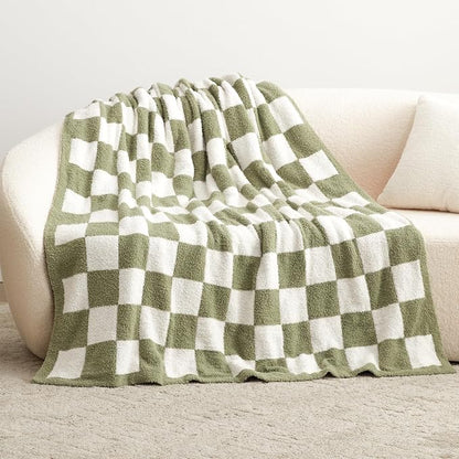 EXQ Home Checkered Throw Blanket, Knitted Blanket - Image 3