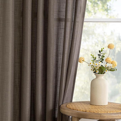 MYSKY HOME Dark Brown Curtains 96 Inches Long - Image 3