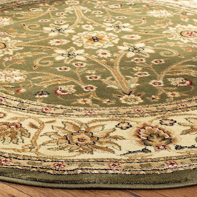 SAFAVIEH Lyndhurst Collection 8' Round Sage / Ivory LNH212C Traditional - Image 3