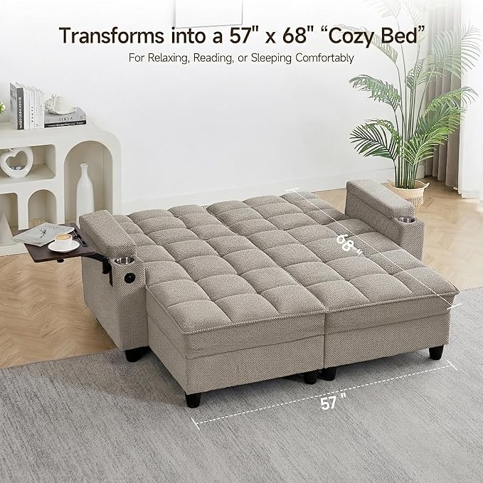 Auvsoce 71" Chaise Lounge Chair Indoor, Convertible Sleeper Sofa Bed - Image 2