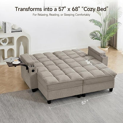 Auvsoce 71" Chaise Lounge Chair Indoor, Convertible Sleeper Sofa Bed - Image 2