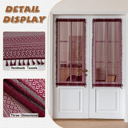 Sutuo Home Burgundy French Door Curtains - Image 2