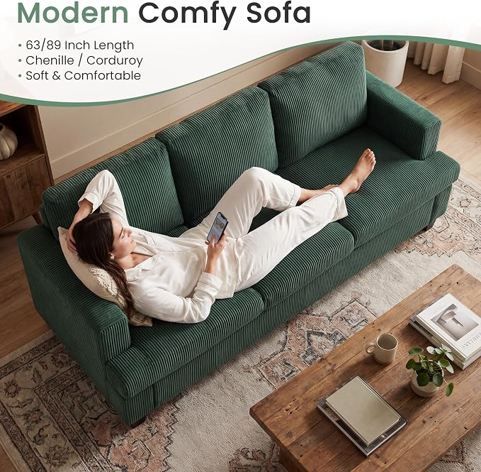 YOUDENOVA 2 Piece Set Comfy Sofa Couch, 3 Seater & Loveseat Sofa - Image 6