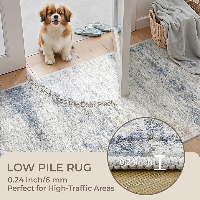 3x8 Runner Rug Non Slip, Washable Hallway Runner Rug, Nursery Room, Soft Runner - Image 6