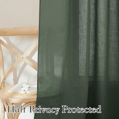 RYB HOME Sheer Curtains 102 inches, Extra Long Floor to Ceiling Curtains | Half - Image 4
