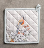 Maison d' Hermine Pot Holders Set 100% Cotton Heat Resistant Potholders 8" x 8" Hot Pads with Loop BBQ, Cooking, Baking, Grilling, Kitchen, Handling Hot Pans (Pack of 2, Whitish Shabby Chique)