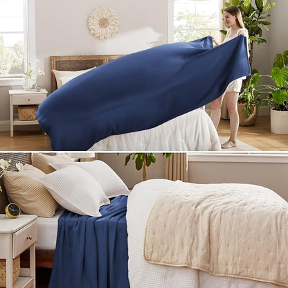 Bedsure GentleSoft 100% Cotton Blanket King Size - Image 4