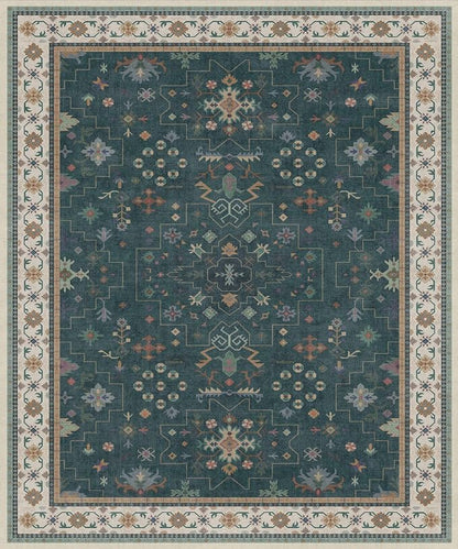 Dark Green Oushak Living Room Rug 10x12 - Image 3