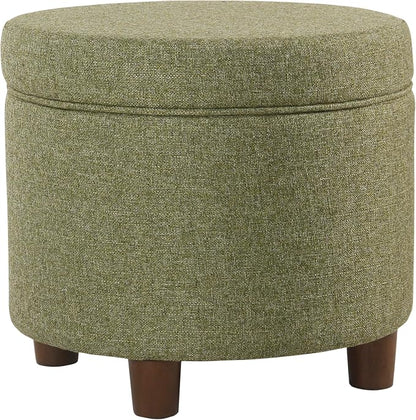 Homepop Home Decor | Upholstered Round Storage Ottoman | Ottoman - Image 5