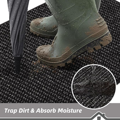 BEQHAUSE Dirt Trapper Door Mat 32" x 48" Half Circle Non Slip Rugs, Absorbent - Image 3