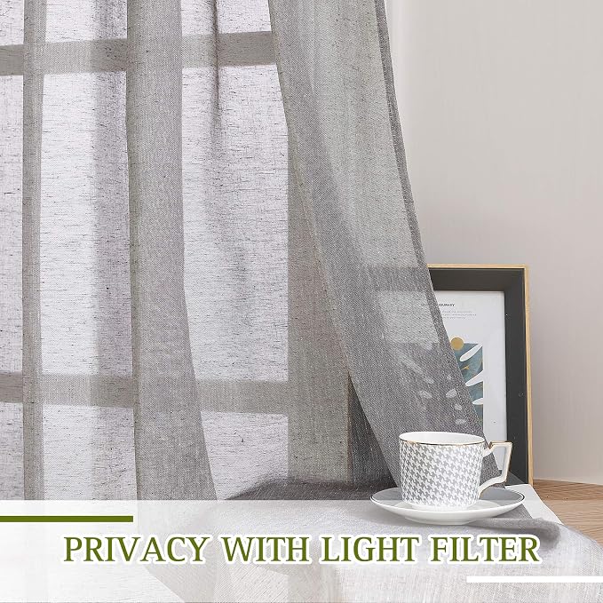 NICETOWN Sheer Curtains Open Linen Blend - Image 3