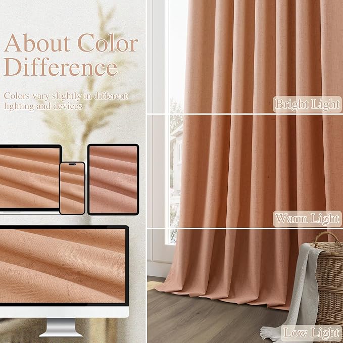 100% Blackout Curtains 90 Inch Length 2 Panels Set - Image 7
